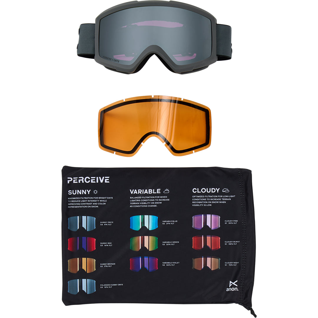 Anon Helix 2 Snowboard Goggles Stealth/Perceive Sunny Onyx
