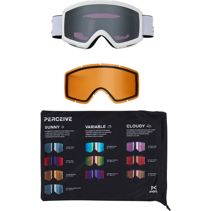 Anon Helix 2 Snowboard Goggles White/Perceive Sunny Onyx