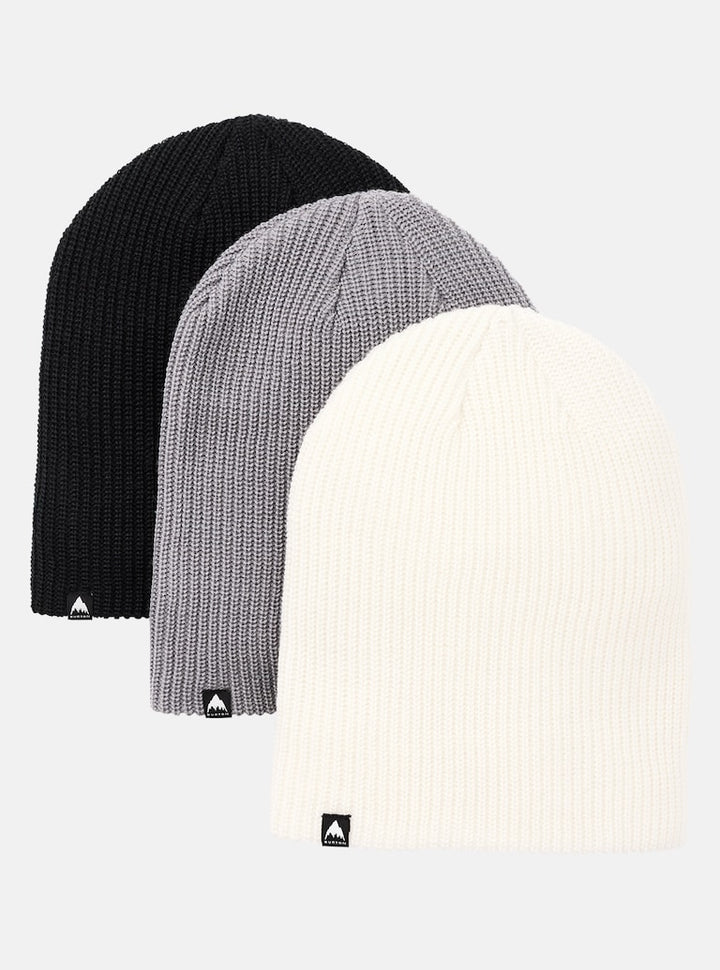 Burton Recycled DND Beanie (3 Pack) - True Black/Sharkskin/Stout White
