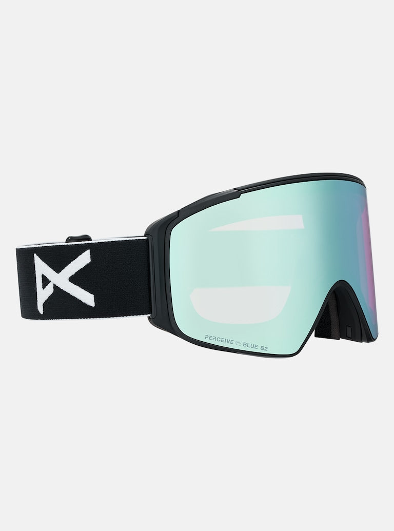 Anon M4S Goggles (Cylindrical) + Bonus Lens + MFI® Face Mask - Black + Perceive Variable Blue