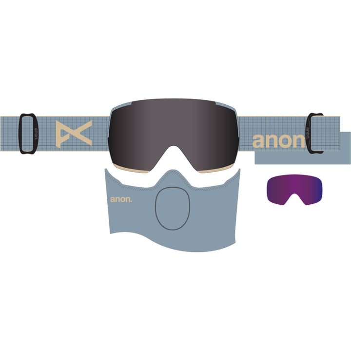Anon M5 Snowboard Goggles Airstream Blue/ Perceive Sunny Onyx + MF1 Facemask