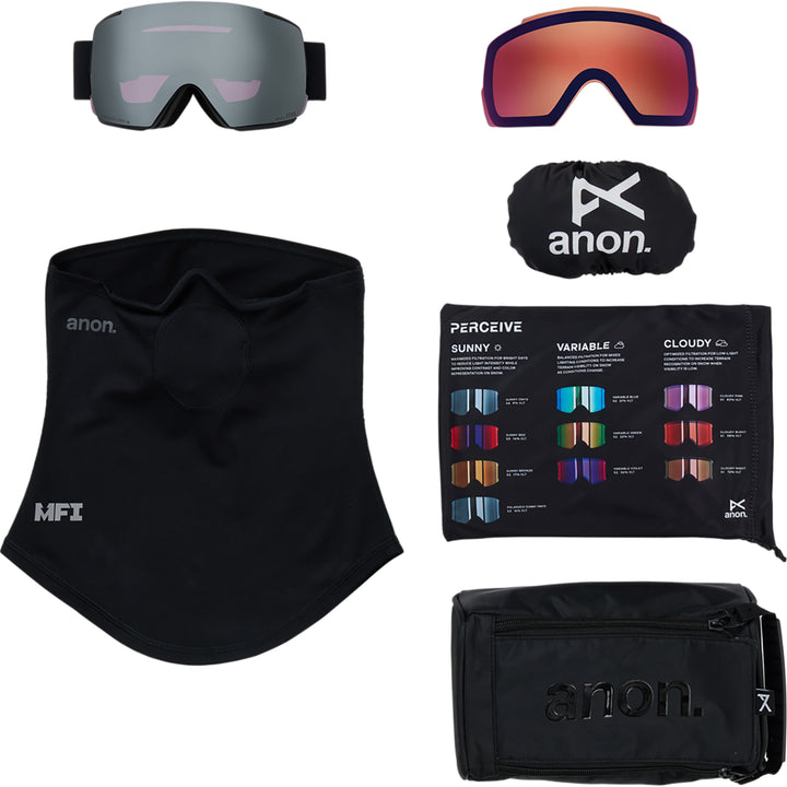 Anon M5 Snowboard Goggles Smoke/Perceive Sunny Onyx + MFI Facemask