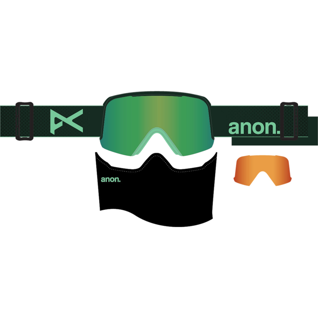 Anon Nesa Snowboard Goggles Brunswick Green/Perceive Variable Green + MFI Facemask