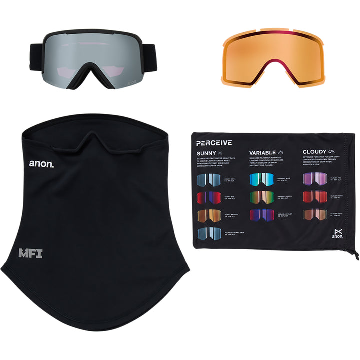 Anon Nesa Snowboard Goggles Smoke/Perceive Sunny Onyx + MFI Facemask
