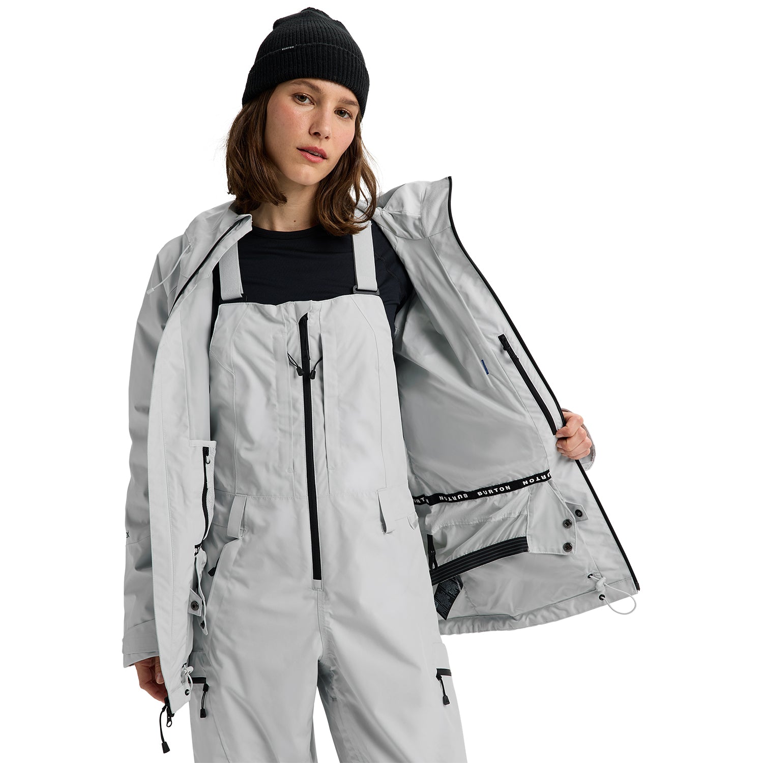 スノーボード Burton Reserve GORE-TEX Gray Burton Women's GORE-TEX Reserve Insulated Jacket Gray Cloud