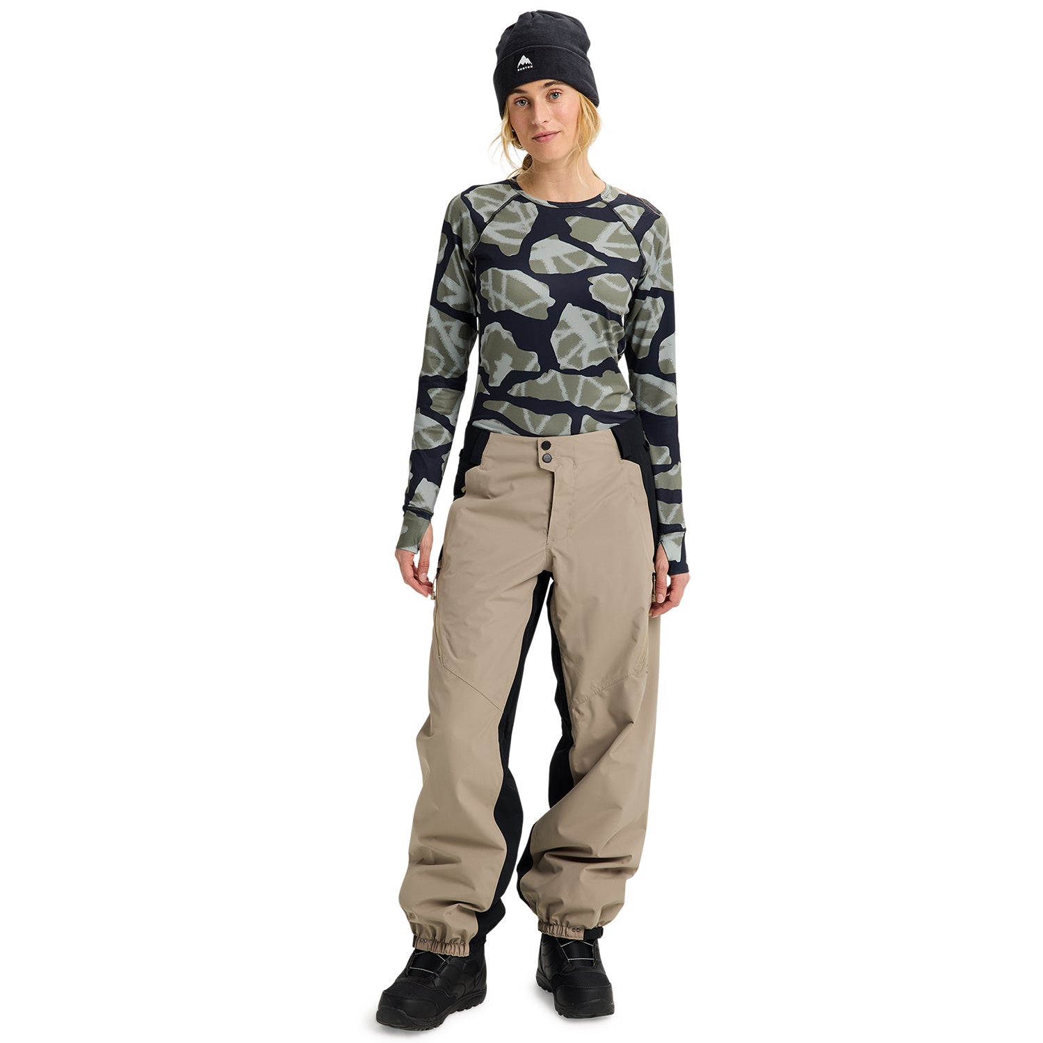 Burton Women's Reserve 2L Relaxed Pants - Summit Taupe/True Black