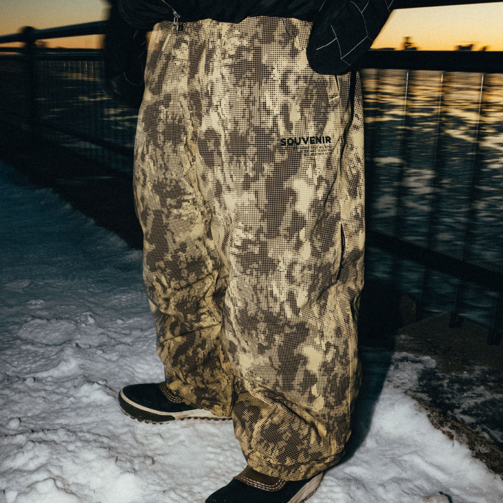 Souvenir Parachute Snowboard Pant Brown Blotch Print