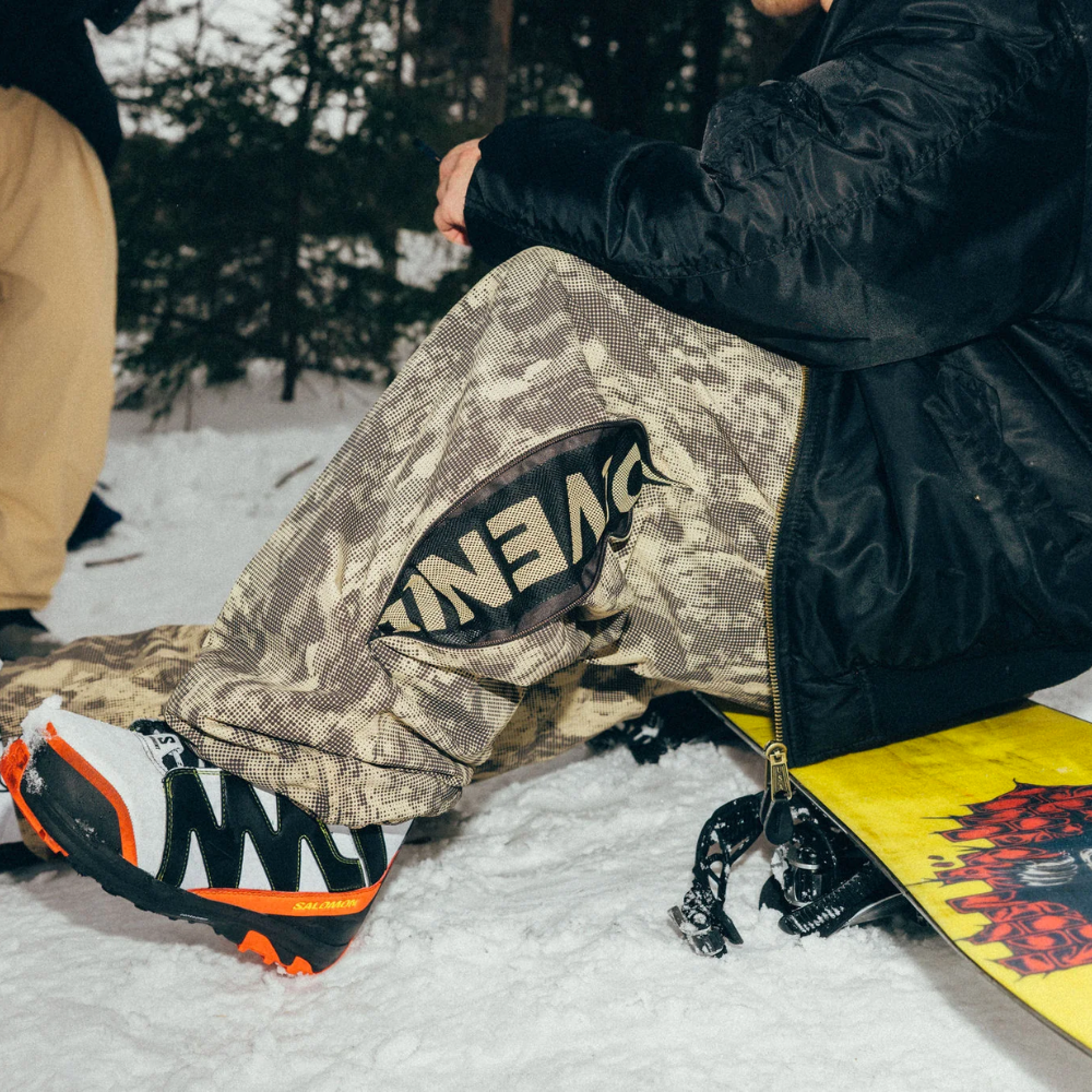 Souvenir Parachute Snowboard Pant Brown Blotch Print