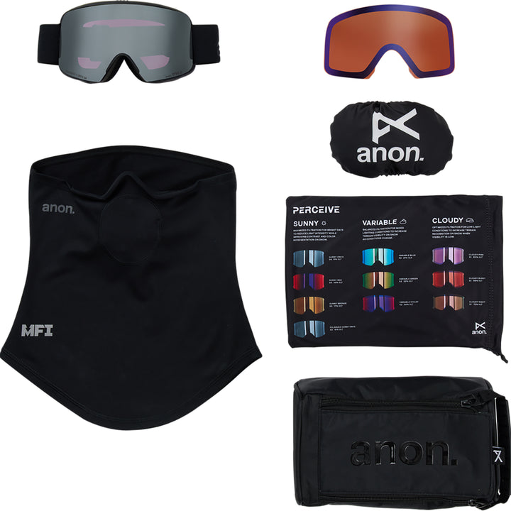 Anon M6 Snowboard Goggles Smoke/Perceive Sunny Onyx + MFI Facemask