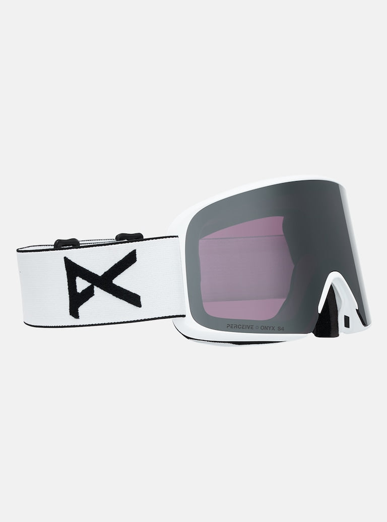 Anon M6 Goggles + Bonus Lens + MFI® Face Mask - White + Perceive Sunny Onyx