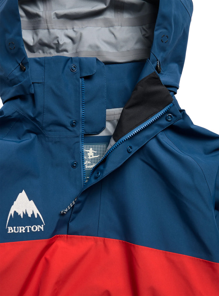 Burton Men's 80's Powder 3L Jacket Selvedge Blue/Performer Red