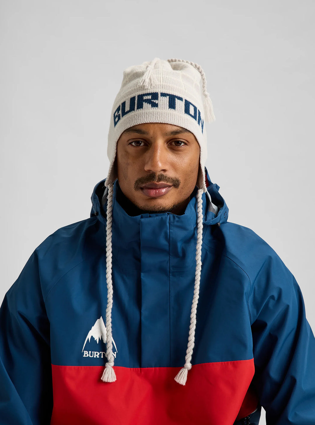 Burton 80's Earflap Beanie Grey Heather/Stout White/Selvedge Blue