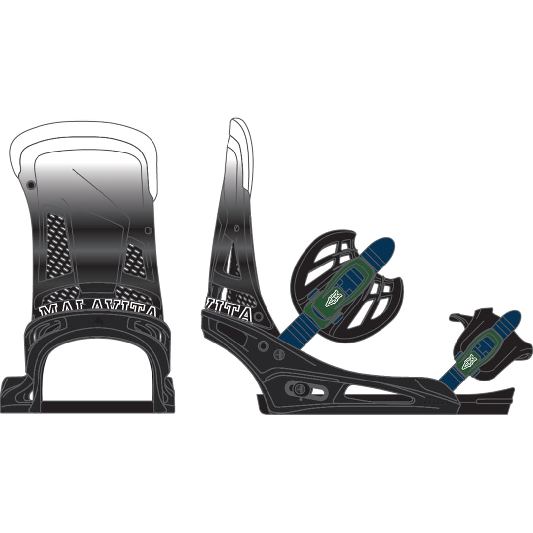 Burton Men's Malavita Snowboard Bindings Black Fade