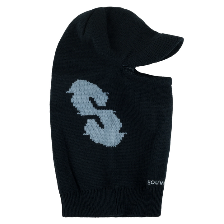 Souvenir Knit Visor Face Mask Black