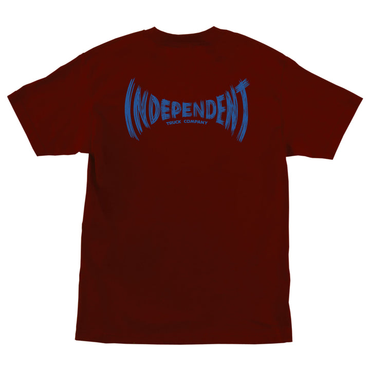 Independent Carved Span Heavyweight Tee Burgundy