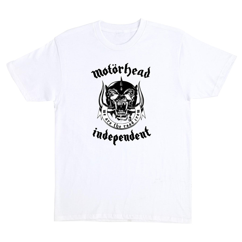 Official Motorhead March Or Die Warpig T-Shirt - Men's Unisex White Band Tee, Soft Cotton, Front & Back Print