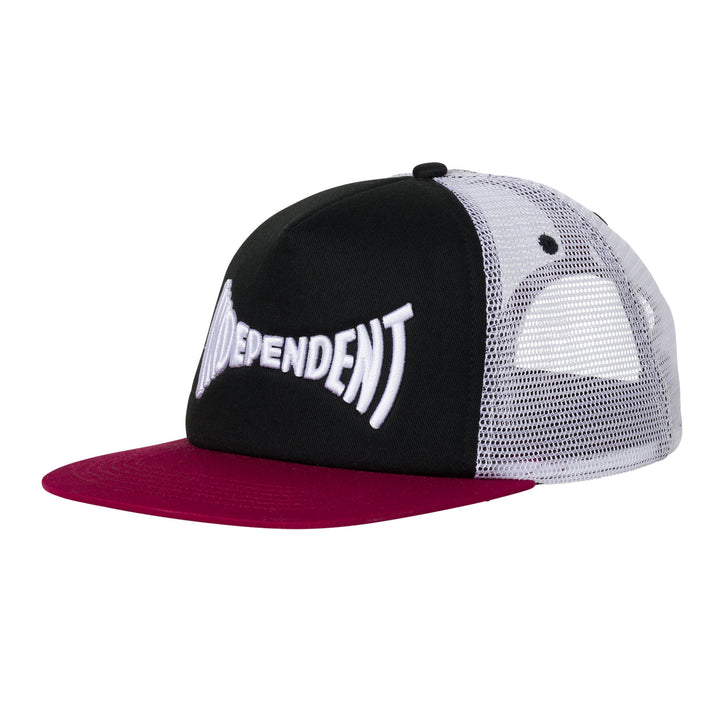 Independent Span Mesh Trucker High Profile Hat Red/White