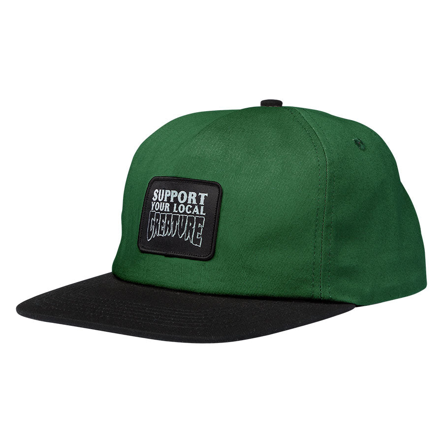 Creature Support Patch Snapback Mid Profile Hat Green/Black
