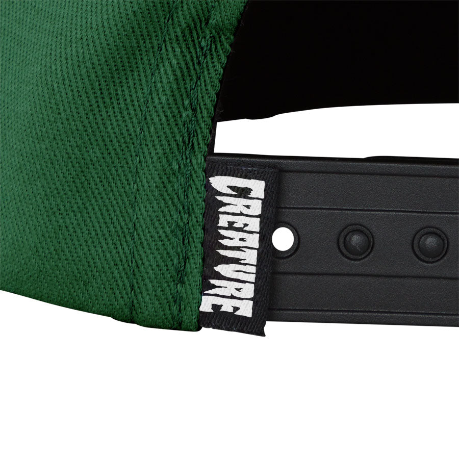 Creature Support Patch Snapback Mid Profile Hat Green/Black