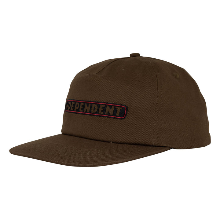 Independent Bar Logo Unstructured Snapback Hat - Dark Chocolate