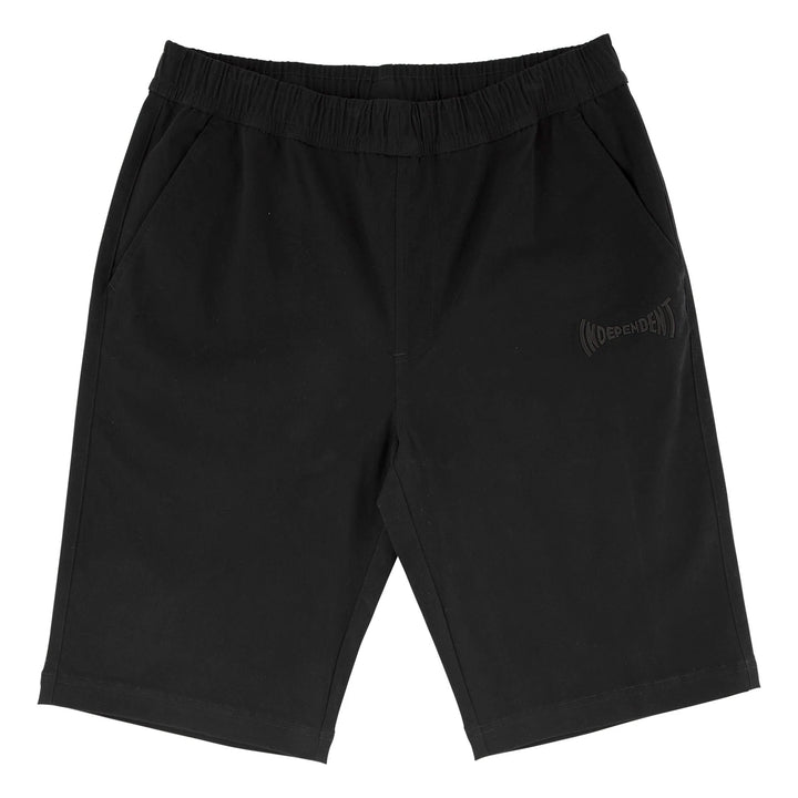 Independent Span Elastic Waist Mens Shorts Black/Black