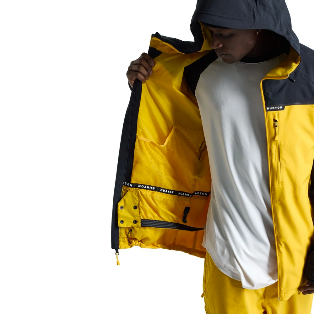 black and yellow burton snowboard Burton Men's Lodgepole Jacket True Black/Goldenrod MD