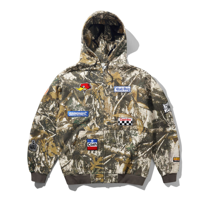 Cash Only Service Zip-Thru Hoodie (Foliage Camo)