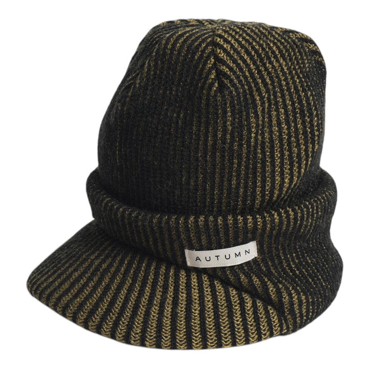 Autumn Cord Visor Beanie Black