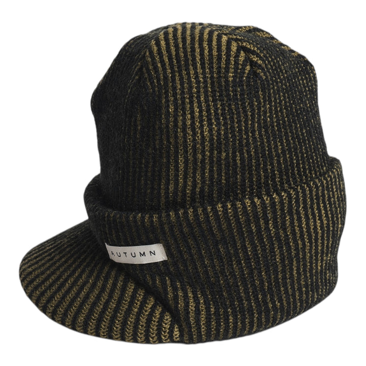 Autumn Cord Visor Beanie Black