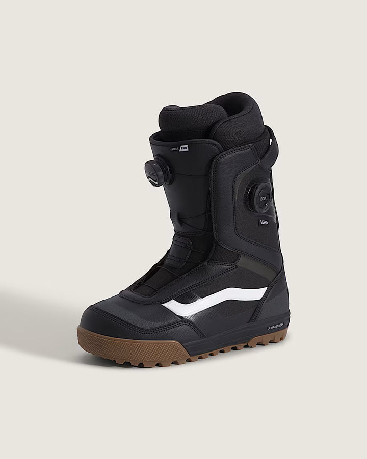 Vans Aura Pro 2.0 Snowboard Boots Black/White/Gum Brown
