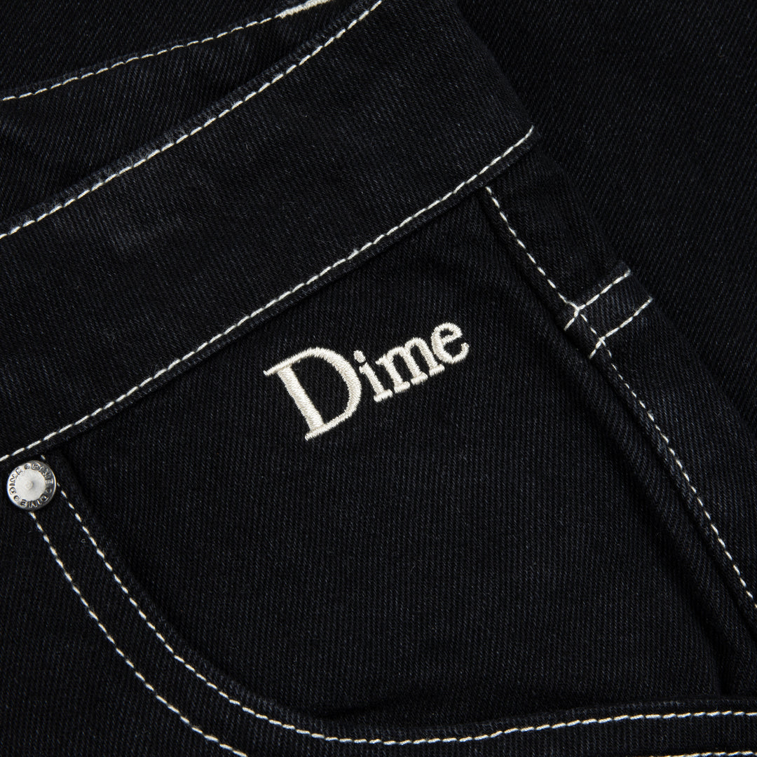 Dime Baggy Denim Pants Black