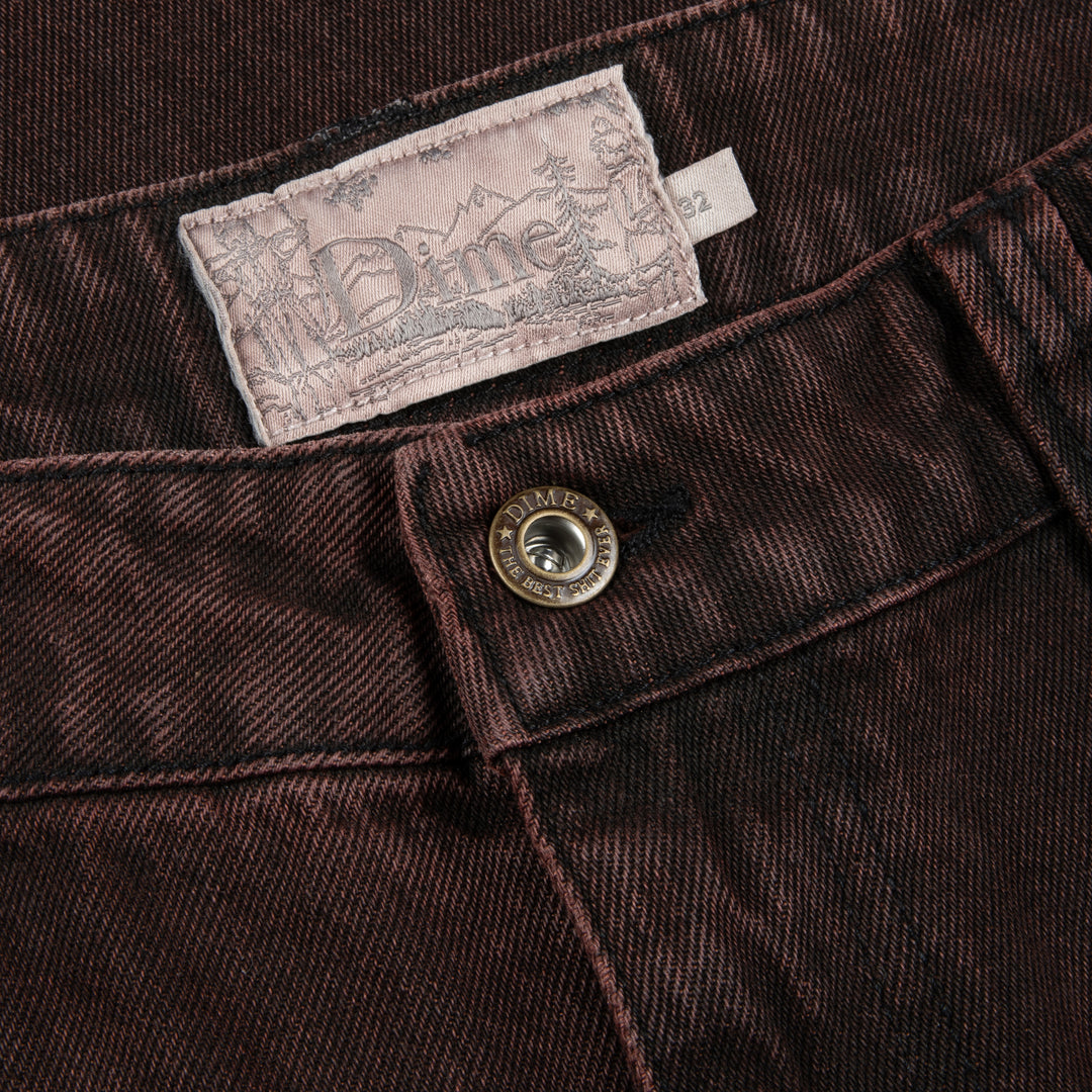 Dime Baggy Denim Pants Sandblasted Copper