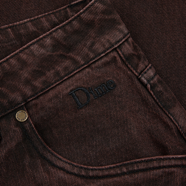 Dime Baggy Denim Pants Sandblasted Copper