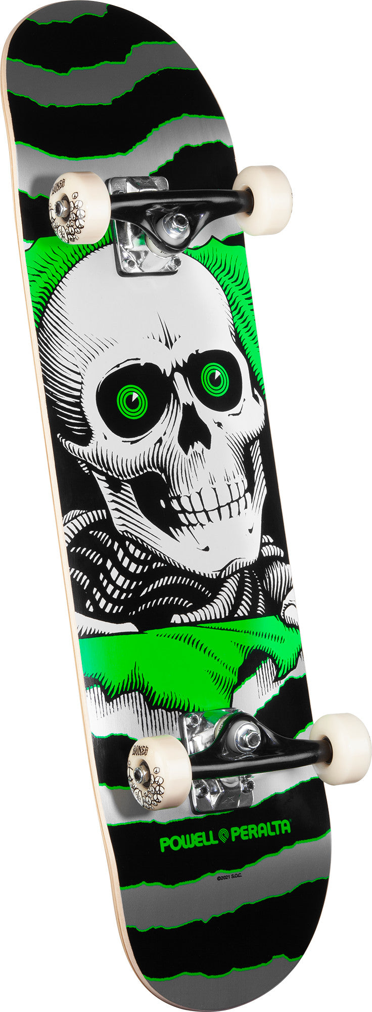 Powell Peralta Ripper One Off Silver/Green Birch Complete Skateboard 8.0"