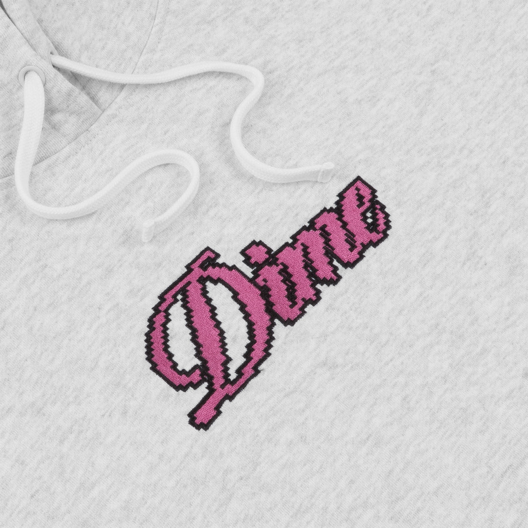 Dime Pixel Cursive Hoodie Ash