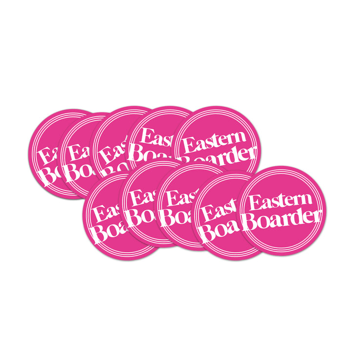 EasternBoarder Clear Dot Logo Sticker 3" Black/Pink/White