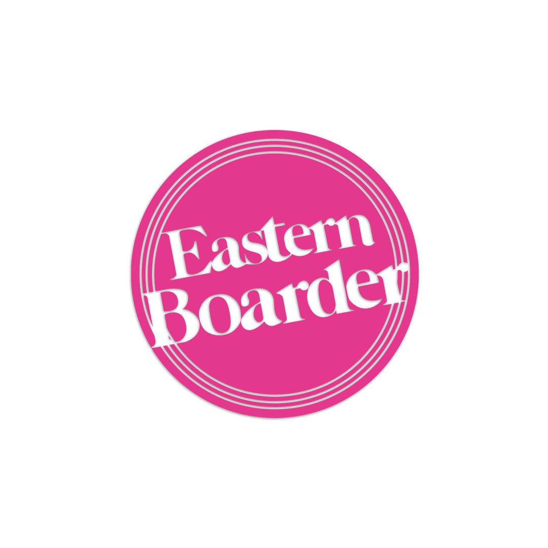 EasternBoarder Clear Dot Logo Sticker 3" Black/Pink/White