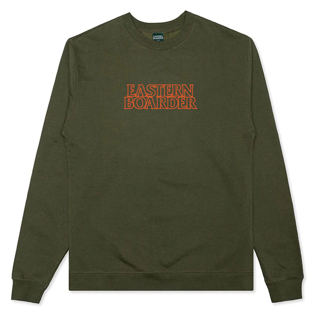 EasternBoarder Stacked Logo Crewneck Army