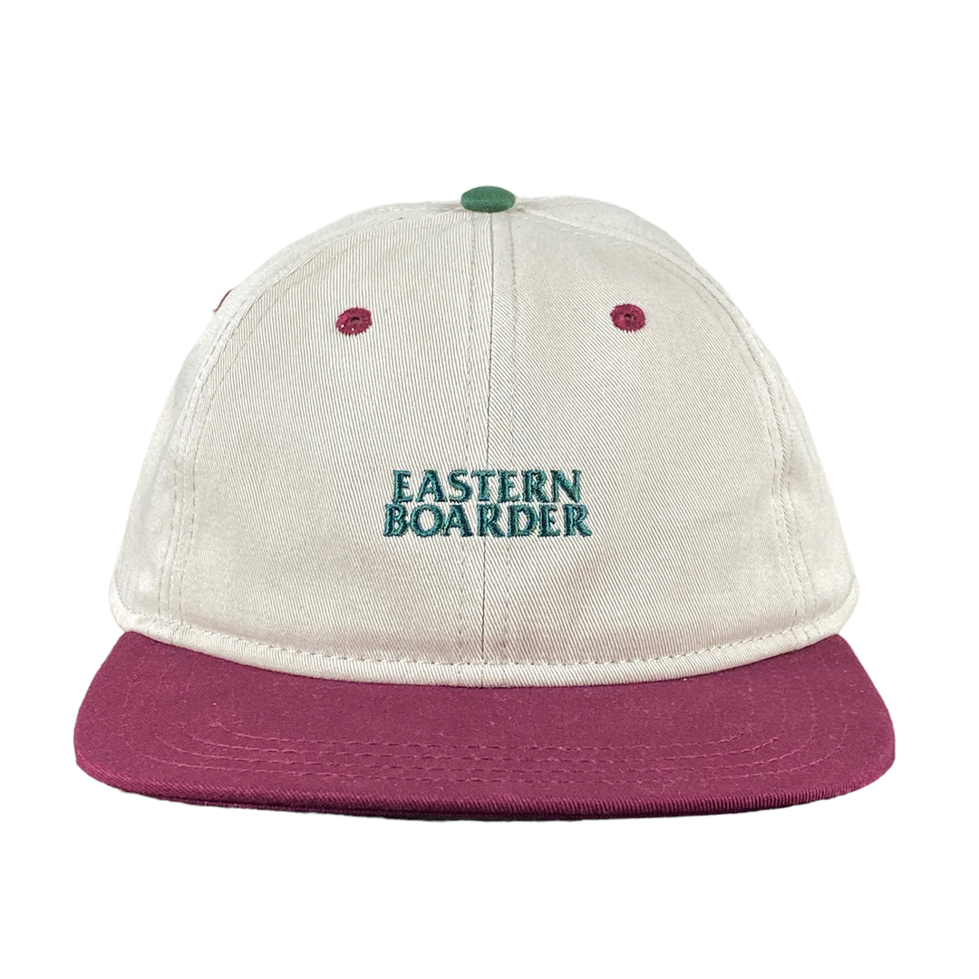 EasternBoarder Stacked Logo Hat Stone/Maroon