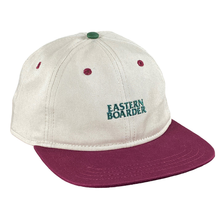 EasternBoarder Stacked Logo Hat Stone/Maroon