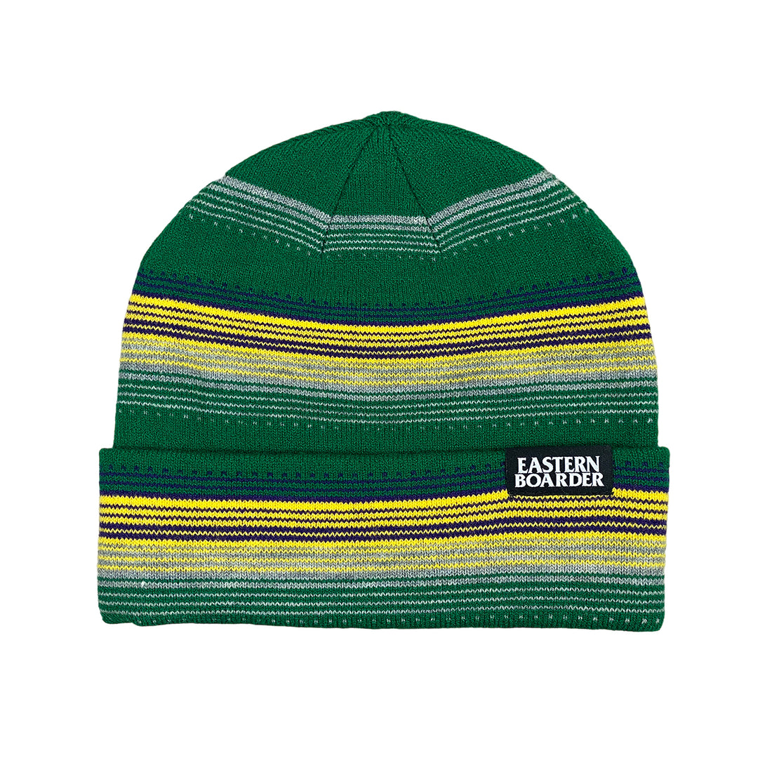 EasternBoarder Stacked Striped Beanie Green