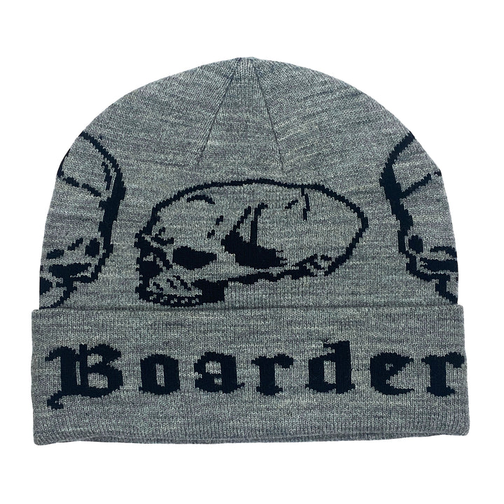 EasternBoarder Cuffed Skull Beanie - Gray