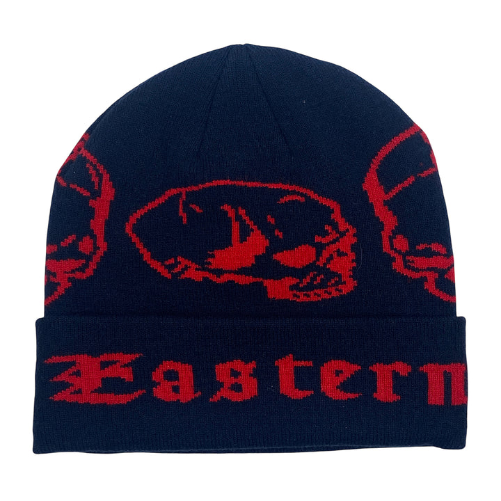 EasternBoarder Cuffed Skulls Beanie - Blue