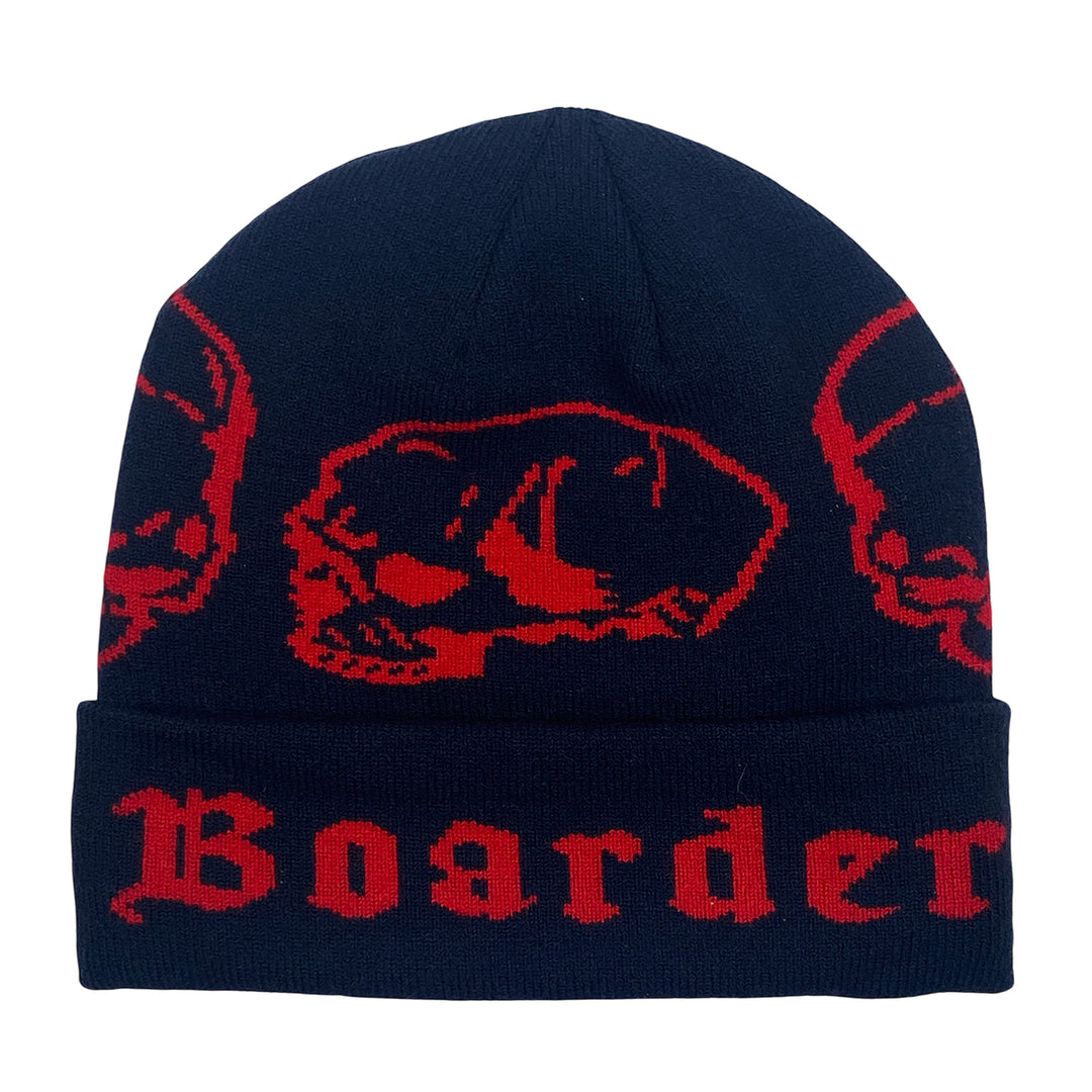 EasternBoarder Cuffed Skulls Beanie - Blue