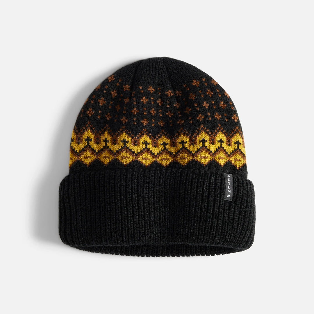 Autumn Fairisle Beanie - Black