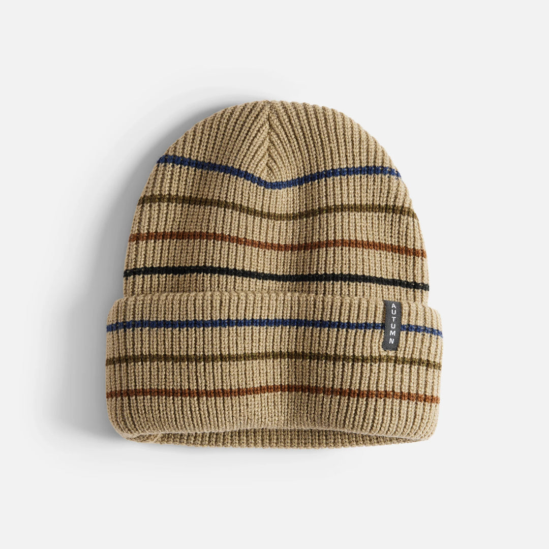 Autumn Multi Stripe Beanie - Chinchilla