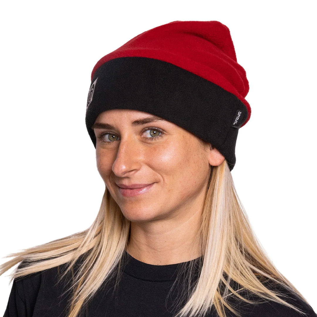 Spiral Wax Co. Baker Fleece Beanie- Red