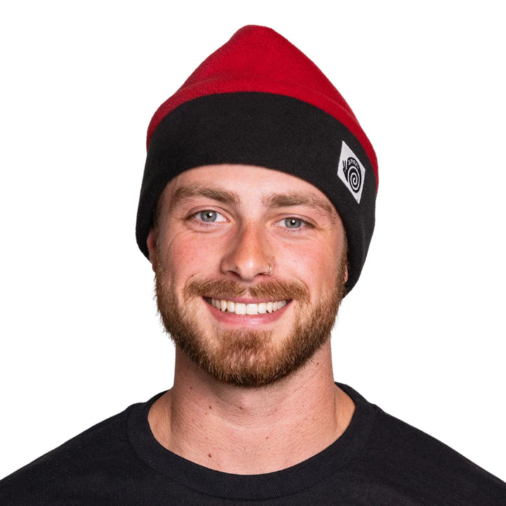 Spiral Wax Co. Baker Fleece Beanie- Red