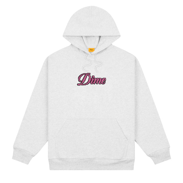 Dime Pixel Cursive Hoodie Ash