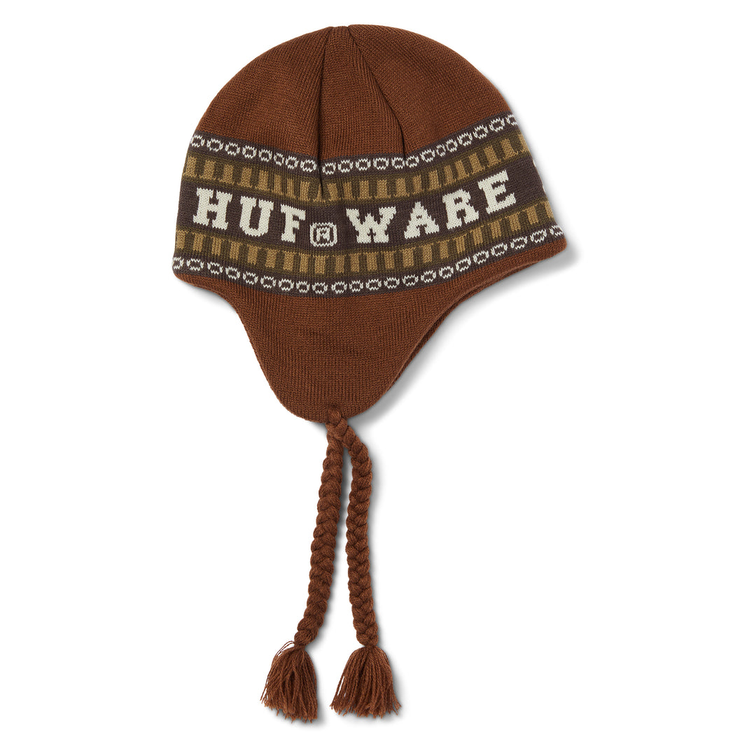 Huf x Bronze Flap Beanie Brown